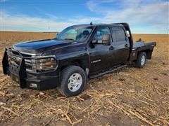 2008 Chevrolet 3500 4x4 Crew Cab Flatbed Pickup W/Bale Bed 