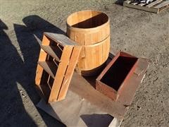 Wooden Barrel & Crates 