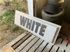 White Plastic Sign 