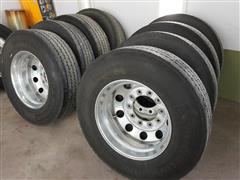 Michelin 275/80R22.5 Tires & Aluminum Rims 