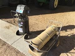 John Deere Kerosene Heater & Industrial Air Compressor 