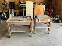 Wooden Work Benches W/Vice 