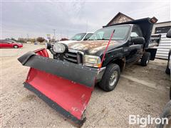 2002 Ford F350 Super Duty 4x4 Dump Truck W/Snow Plow 