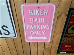 Biker Babe Metal Sign 