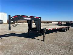2015 Finish Line DOH20 8.536 T/A Flatbed Trailer W/Hydraulic Beaver Tail 
