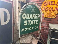 Quaker State Double Sided Drivewat Metal Sign 