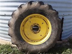 Firestone Traction Field-Road 14.9-24 Combine Tires On 13" Rims 