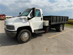 2008 GMC C5500 TopKick S/A Flatbed W/PTO, Air Compressor & Hose Reel 