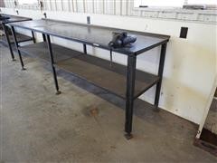 Metal Work Bench With Vise 