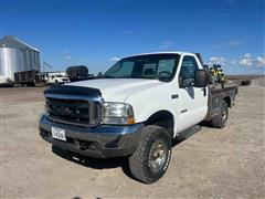 2004 Ford F250 Super Duty 4x4 Flatbed Pickup W/Bale Bed 