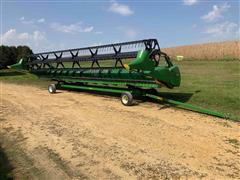 2009 John Deere 630F HydraFlex Platform W/Trailer 