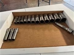 Snap-On 1/2 Deep Well Socket Set And 4.5 Extension 