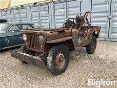 Willys CJ-2A Jeep (FOR PARTS) W/Boom Winch 