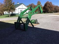 John Deere 725 Front End Loader W/Bale Spike & Mounting Brackets 