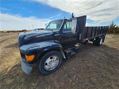 1997 Ford F800 S/A Flatbed Dump Truck 