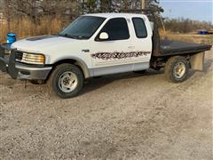 1997 Ford F150 XLT 4x4 Extended Cab Flatbed Pickup 