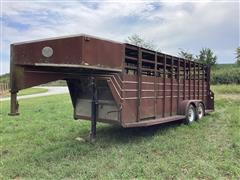 1987 Homemade 20' T/A Gooseneck Livestock Trailer 