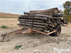 Wooden Fence Posts W/Steel Trailer 