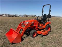 Kubota BX2670 MFWD Compact Tractor W/Loader & Belly Mower 