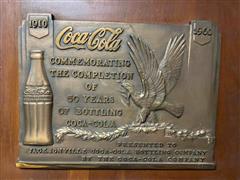 Coca-Cola 50 Years Plaque 