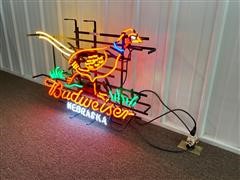 Budweiser Nebraska Pheasant Neon Sign 