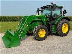 2022 John Deere 6130R MFWD Tractor W/Loader 