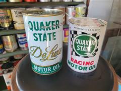Quaker State USA And Canadian Oil Cans 
