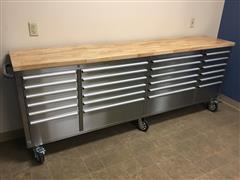 2023 96” 24 Drawer Stainless Steel Tool Chest 