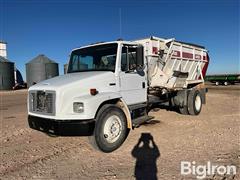 1999 Freightliner FL70 S/A Feed Truck W/Harsh 400 Mixer Box 