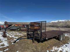 1990 Shop Built T/A Flatbed Gooseneck Trailer 