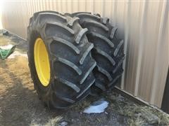 Goodyear Optitract DT 824 600/70R28 Tires On Rims 