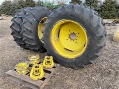 Rear Tractor Tires & Rims W/Dual Spacers 