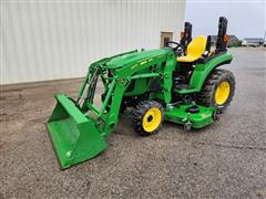 2019 John Deere 2038R MFWD Compact Utility Tractor W/Loader & Mower Deck 