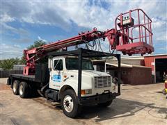 1999 International 4900 T/A Flatbed Boom Truck 