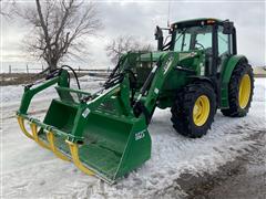 2013 John Deere 6125M MFWD Tractor w/ Koyker 1545 Pro Loader 