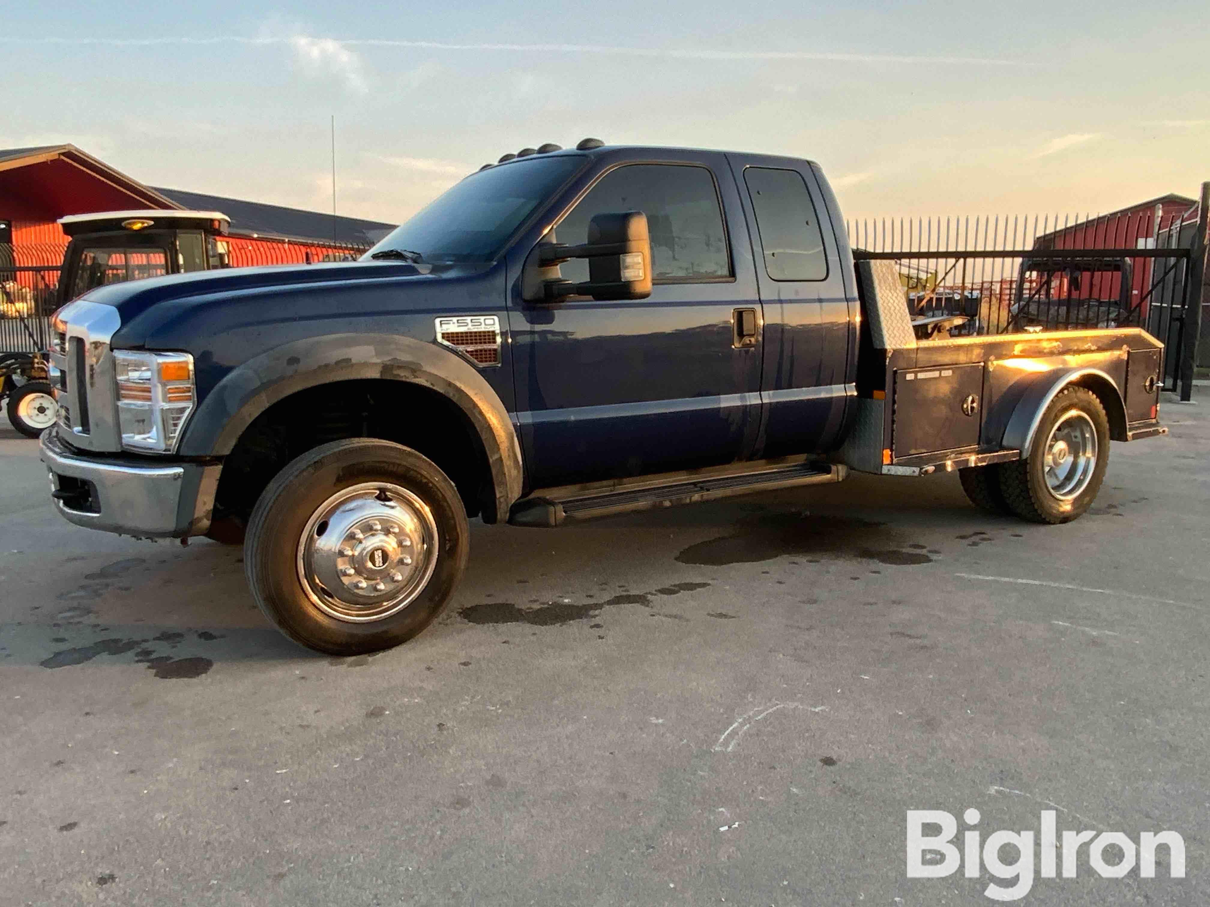 2010 Ford F550 XLT Super Duty S/A Extended Cab Flatbed Truck W/PTO Driven Gen Set 