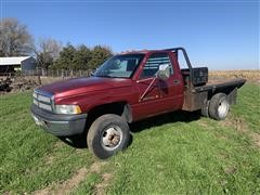 1996 Dodge Ram 3500 4x4 Dually Flatbed Pickup 