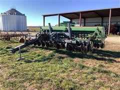 John Deere 520 Mounted Grain Drill With Yetter Coulter Cart 