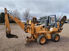 Case 460 4x4x4 Trencher W/D100 Backhoe Attachment 