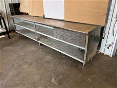 Large Stainless Steel Top Work Table 