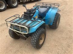 1987 Yamaha Moto-4 350 2WD 4-Wheeler ATV W/Blade & Tire Chains 