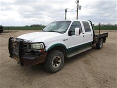 2004 Ford F250 Super Duty King Ranch 4x4 Crew Cab Flatbed Pickup W/Bale Bed 