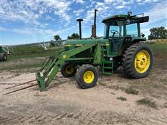 1978 John Deere 4240 2WD Tractor W/Loader, Bale Spear & Grapple Bucket 