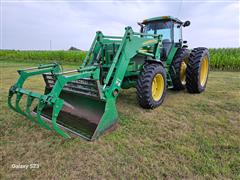 1992 John Deere 4760 MFWD Tractor W/843 Self-Leveling Loader 