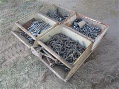 4 Stackable Metal Trays Of Bolts 