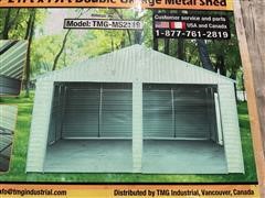 TMG Industrial 21’x19’ Double Garage Metal Shed 