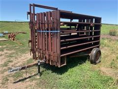 Portable Panel Trailer W/ Livestock Fencing Panels 