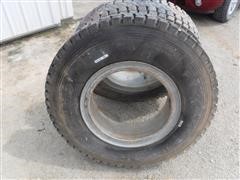 Firestone T546 Radial 9.00R20 Tires On Cast Spoke Wheels 