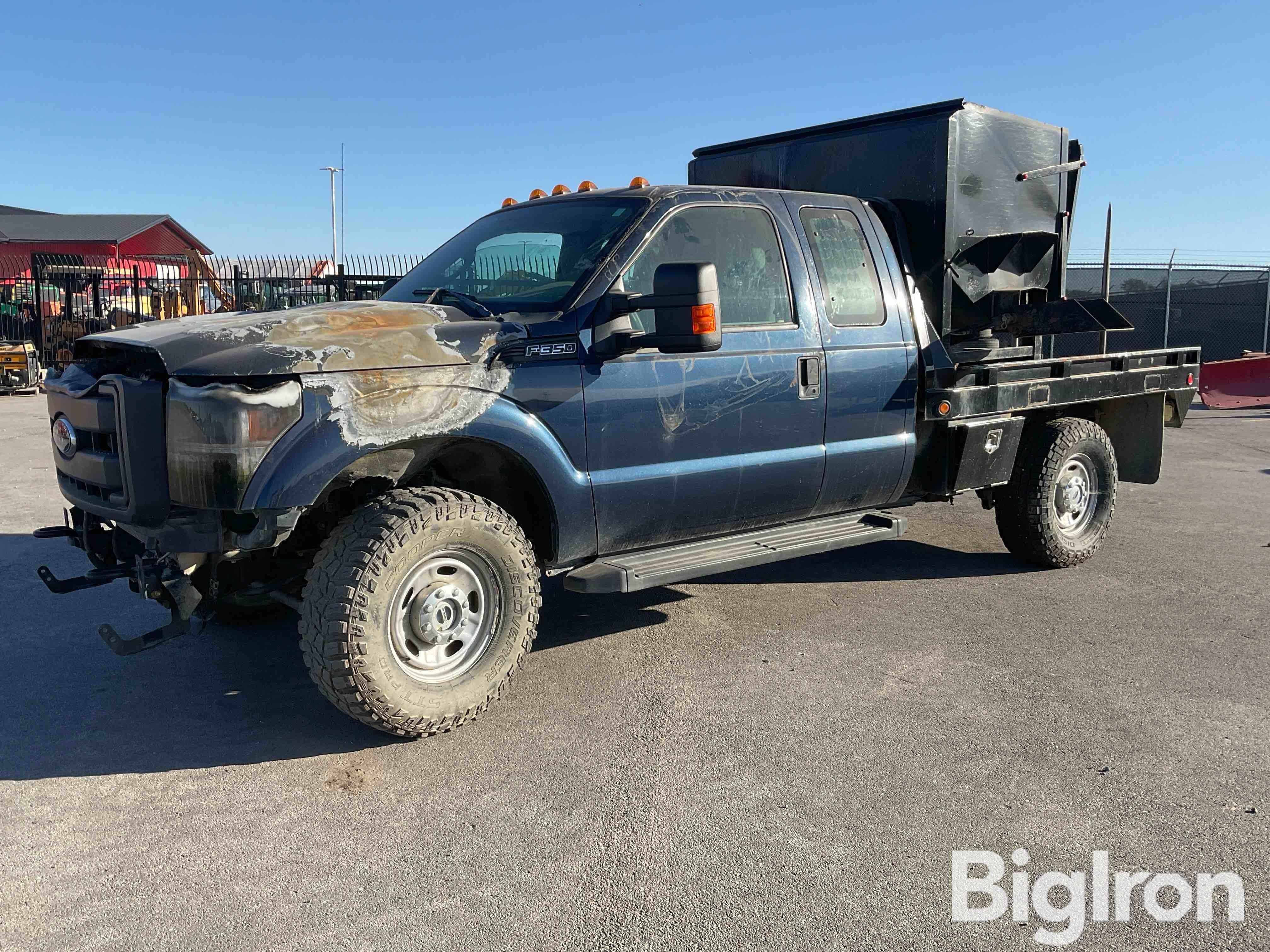 2015 Ford F350 XL Super Duty 4x4 Extended Cab Flatbed Pickup W/Bale Bed & Pellet Feeder 