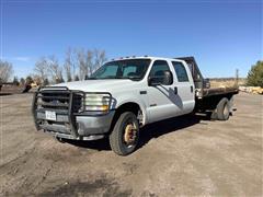 2004 Ford F550 4x4 Crew Cab Flatbed Dually Pickup 